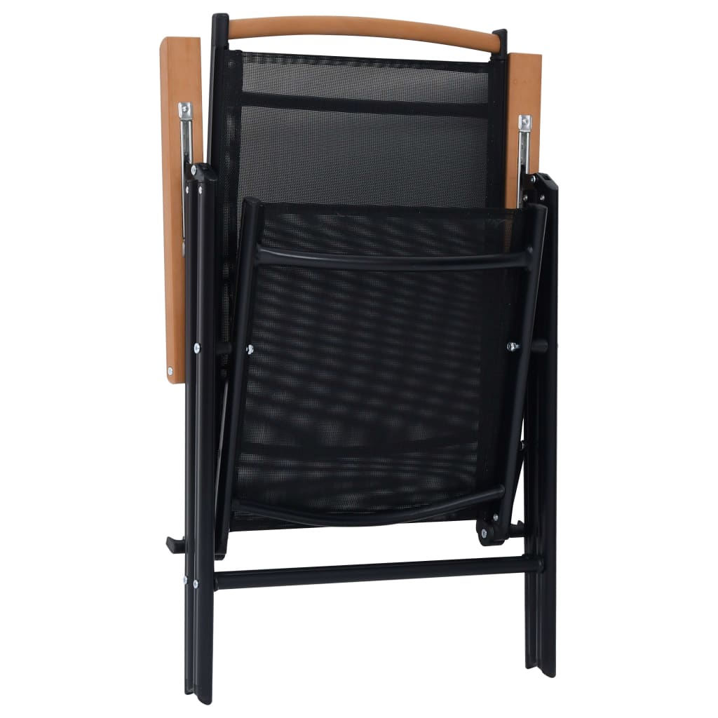 Tuinstoelen inklapbaar 2 st aluminium en textileen zwart is nu te koop bij PeponiXL, paradijselijk wonen!