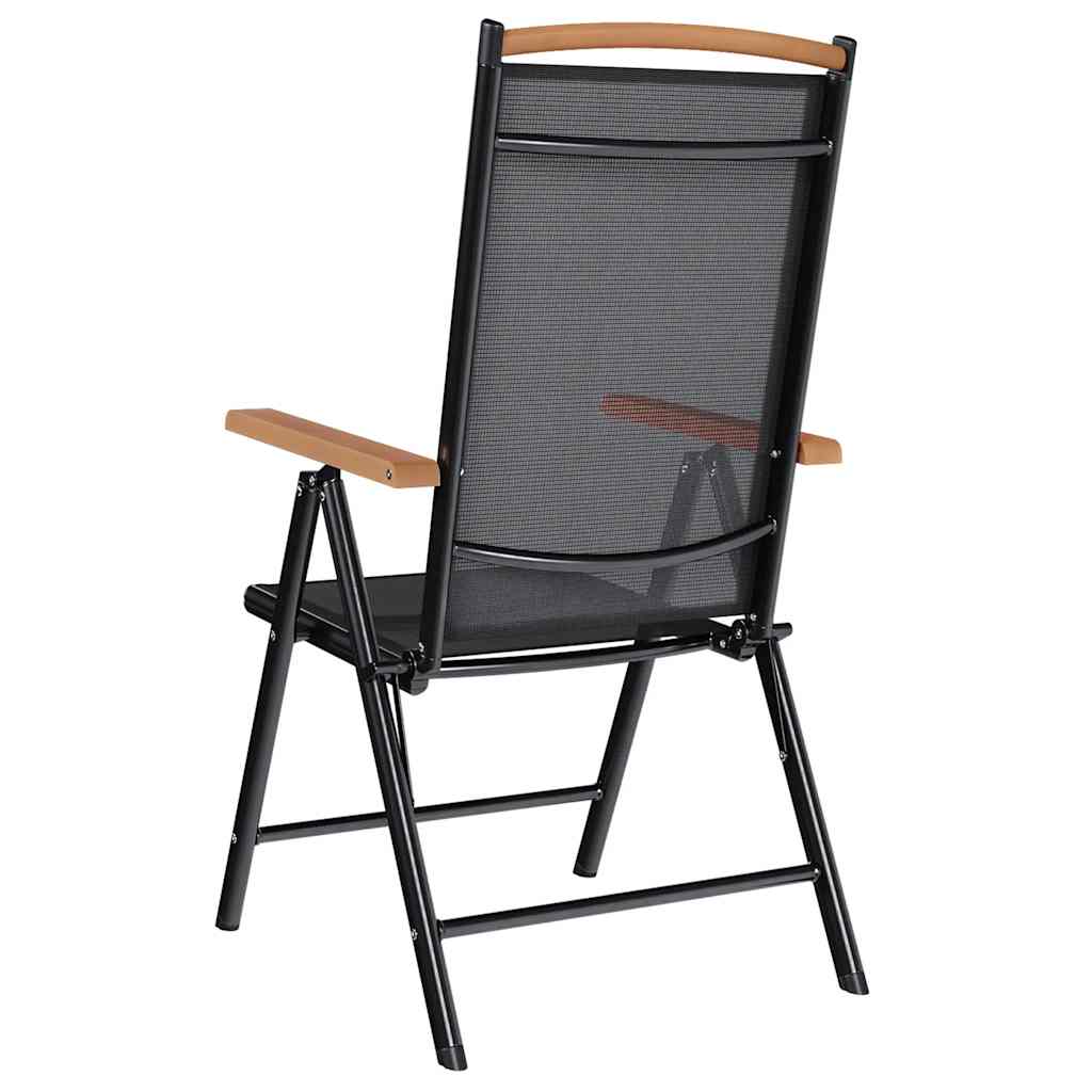 Tuinstoelen inklapbaar 2 st aluminium en textileen zwart is nu te koop bij PeponiXL, paradijselijk wonen!