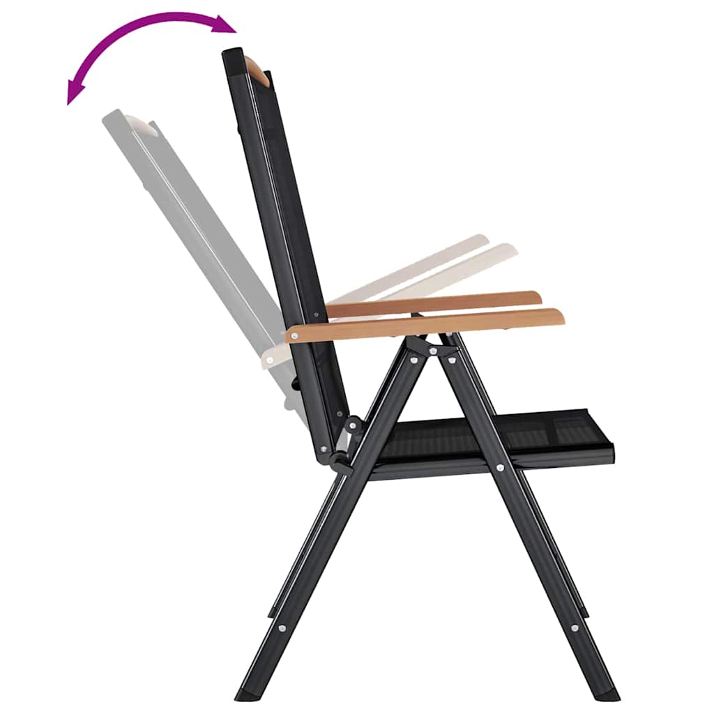 Tuinstoelen inklapbaar 2 st aluminium en textileen zwart is nu te koop bij PeponiXL, paradijselijk wonen!