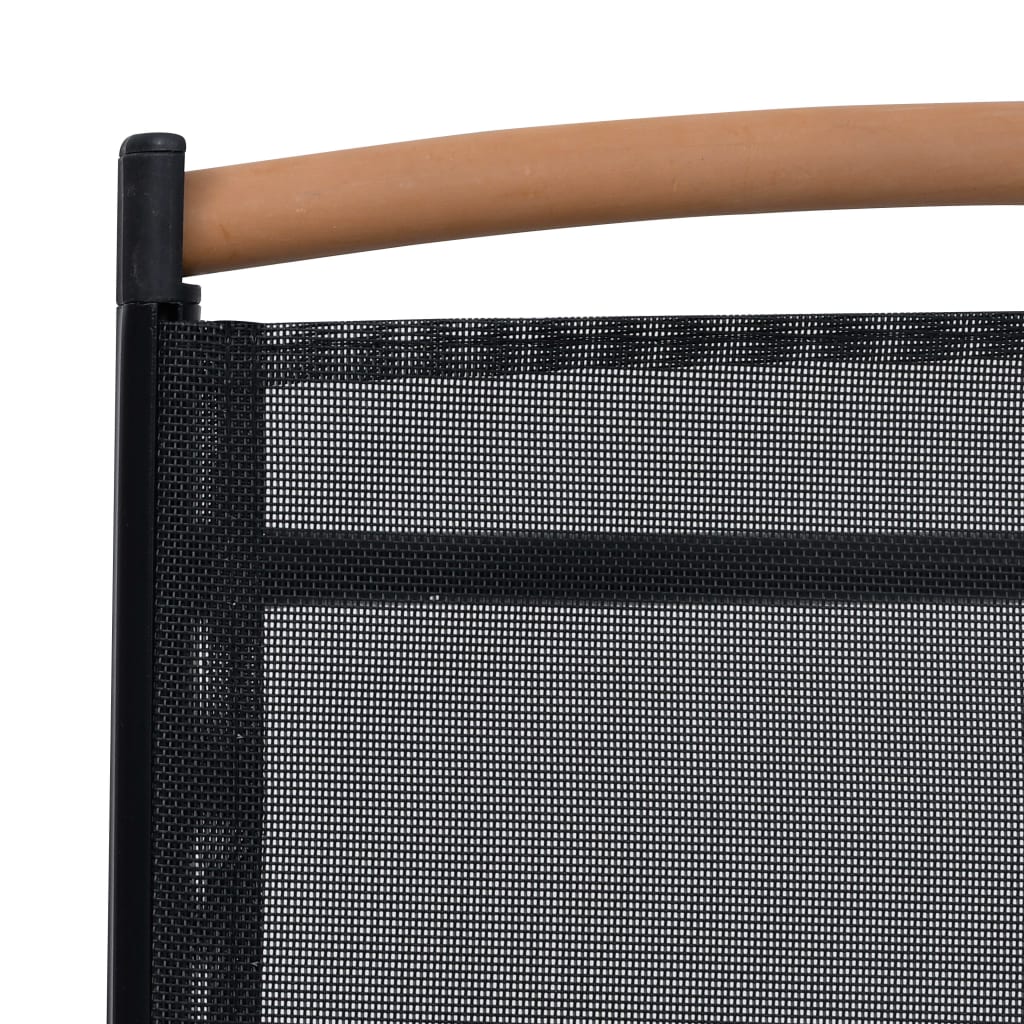 Tuinstoelen inklapbaar 2 st aluminium en textileen zwart is nu te koop bij PeponiXL, paradijselijk wonen!