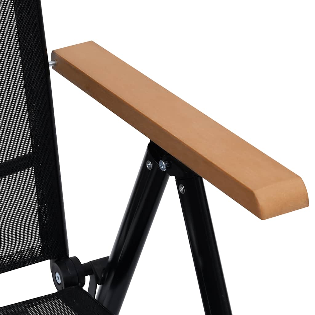 Tuinstoelen inklapbaar 2 st aluminium en textileen zwart is nu te koop bij PeponiXL, paradijselijk wonen!