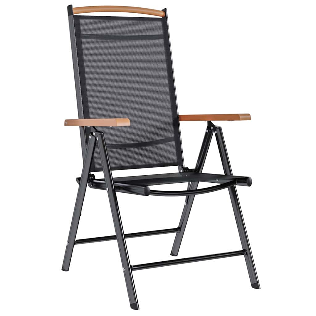 Tuinstoelen inklapbaar 4 st aluminium en textileen zwart is nu te koop bij PeponiXL, paradijselijk wonen!