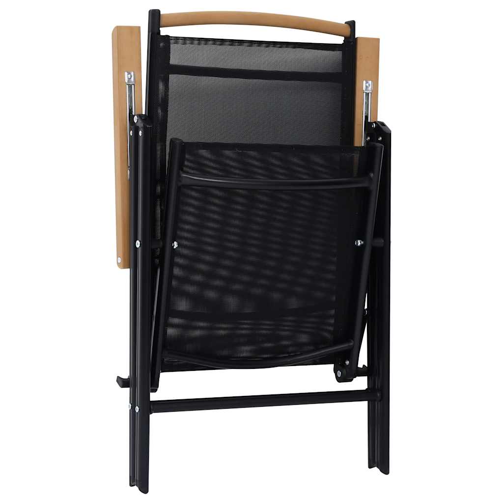 Tuinstoelen inklapbaar 4 st aluminium en textileen zwart is nu te koop bij PeponiXL, paradijselijk wonen!