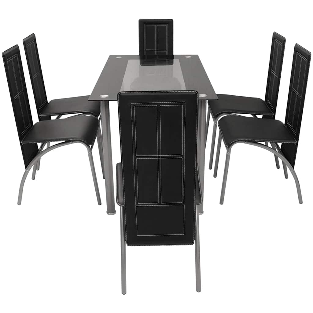 Eetkamerset zwart 7-delig is nu te koop bij PeponiXL, paradijselijk wonen!