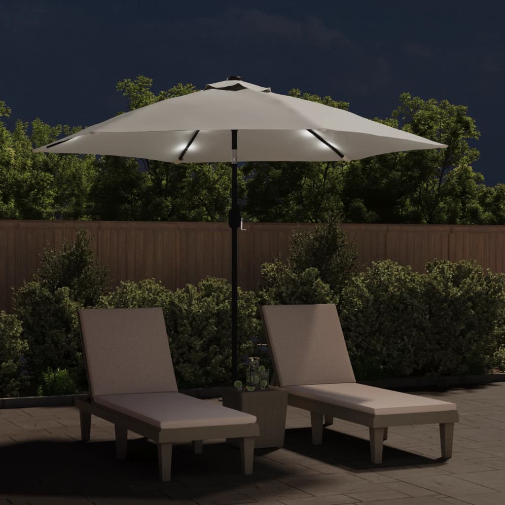 Zweefparasol met LED 3 m zandwit is nu te koop bij PeponiXL, paradijselijk wonen!