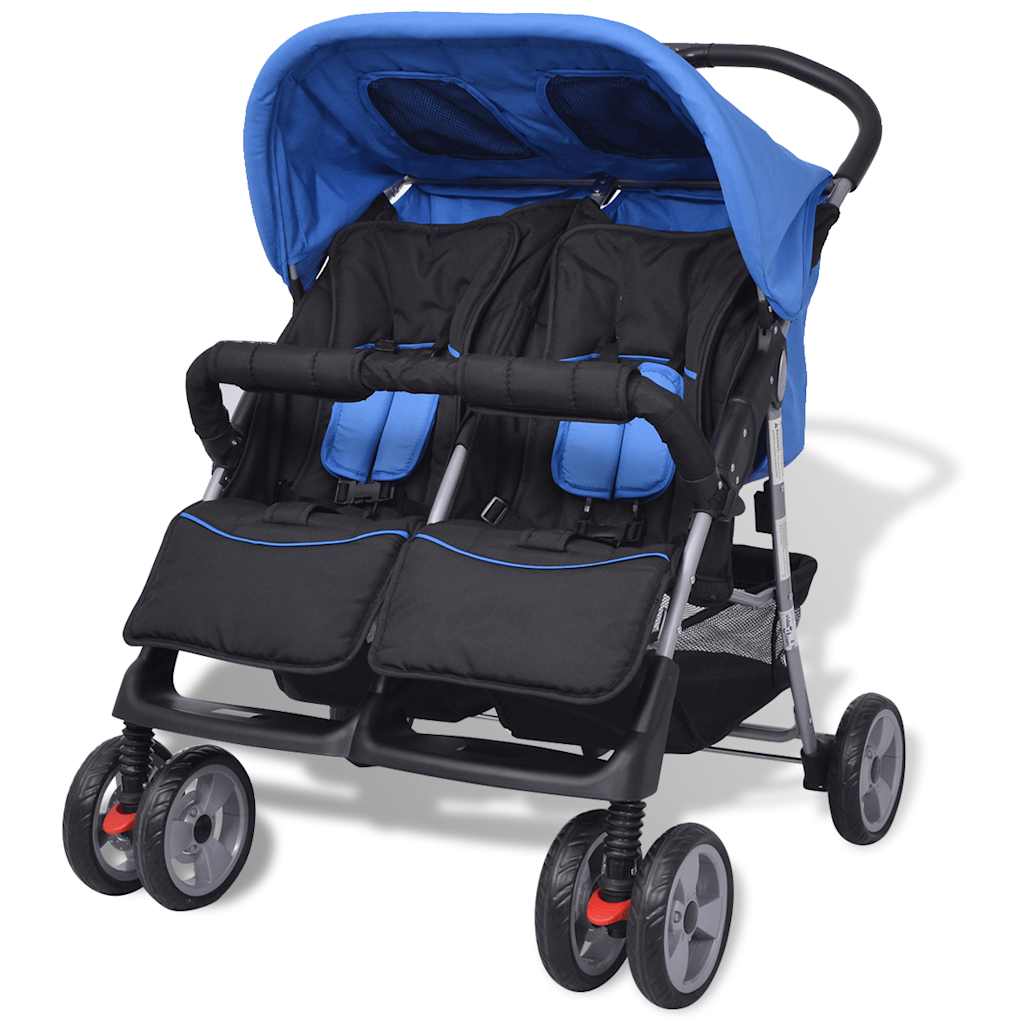 Tweelingwagen staal rood en zwart is nu te koop bij PeponiXL, paradijselijk wonen!