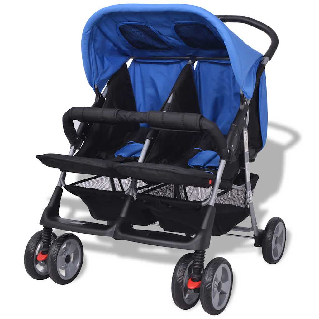 Tweelingwagen staal rood en zwart is nu te koop bij PeponiXL, paradijselijk wonen!
