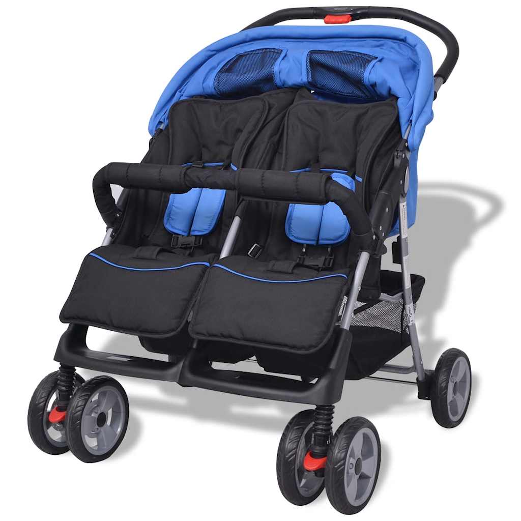 Tweelingwagen staal rood en zwart is nu te koop bij PeponiXL, paradijselijk wonen!