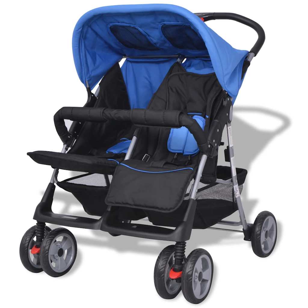 Tweelingwagen staal rood en zwart is nu te koop bij PeponiXL, paradijselijk wonen!