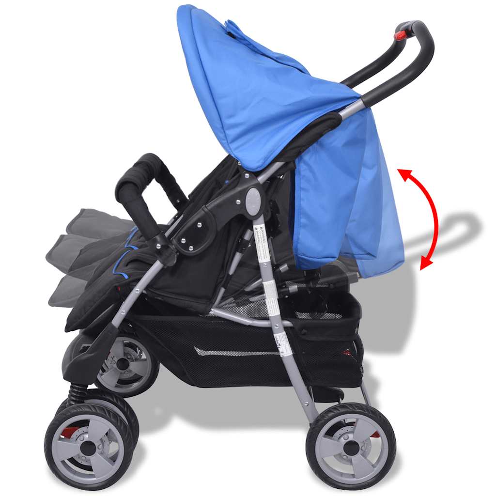 Tweelingwagen staal rood en zwart is nu te koop bij PeponiXL, paradijselijk wonen!