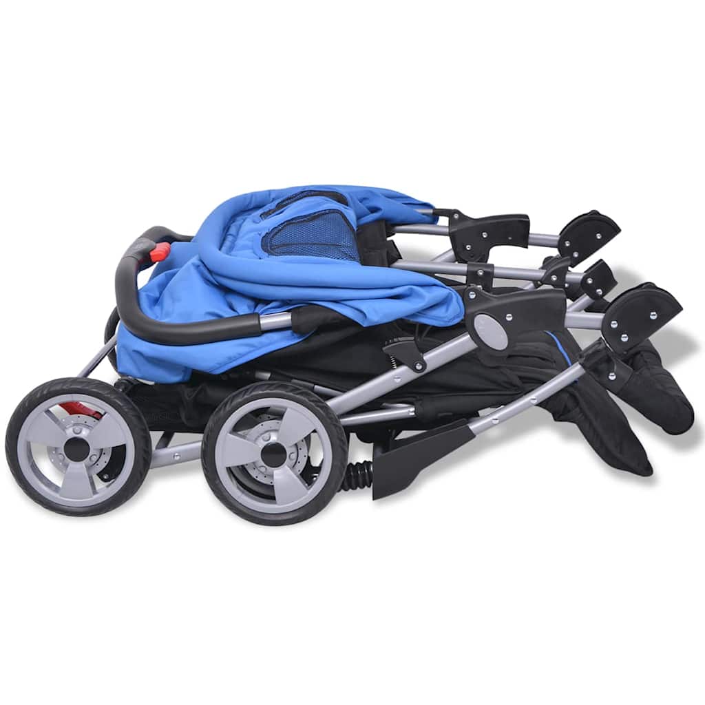Tweelingwagen staal rood en zwart is nu te koop bij PeponiXL, paradijselijk wonen!