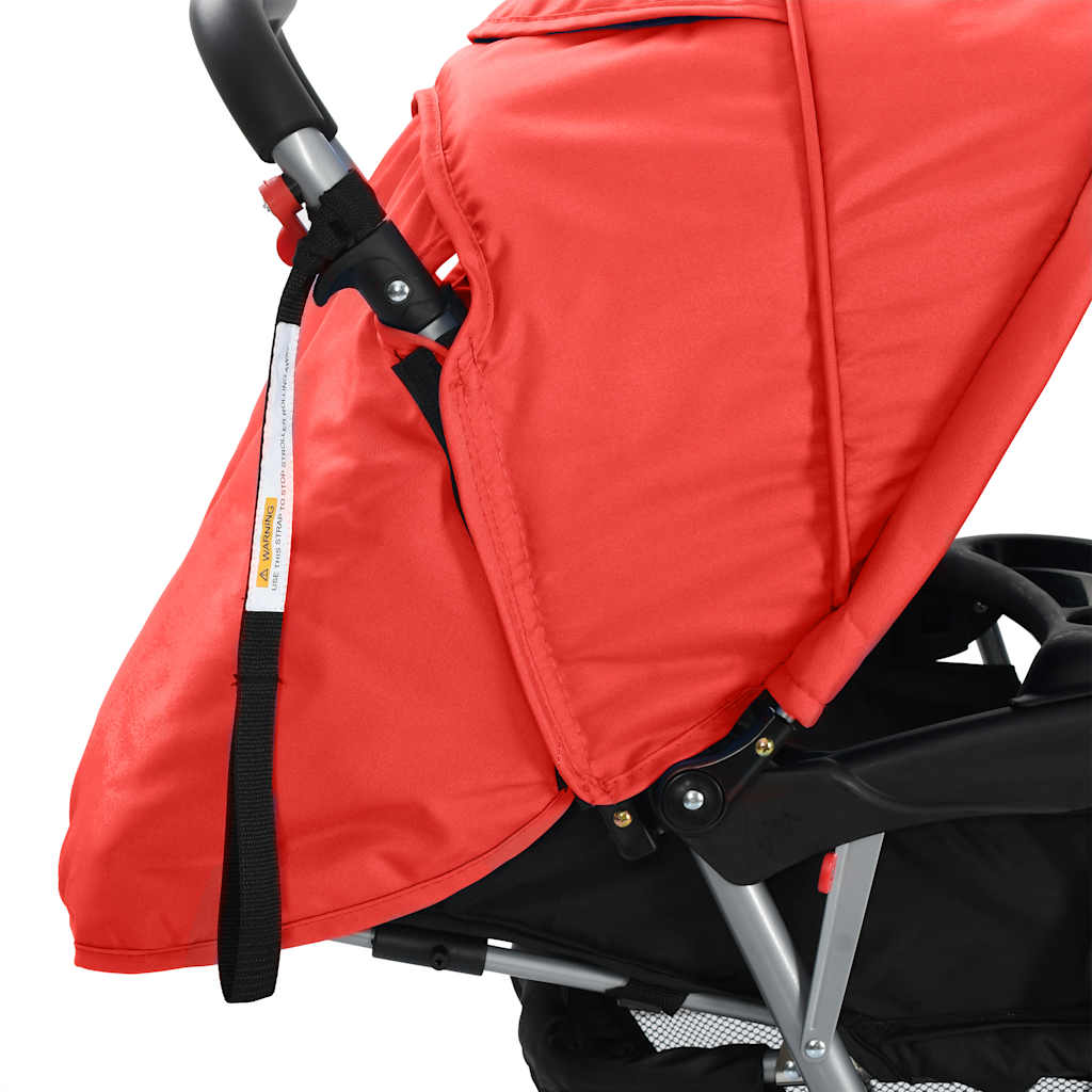 Kinderwagen dubbel staal rood en zwart is nu te koop bij PeponiXL, paradijselijk wonen!