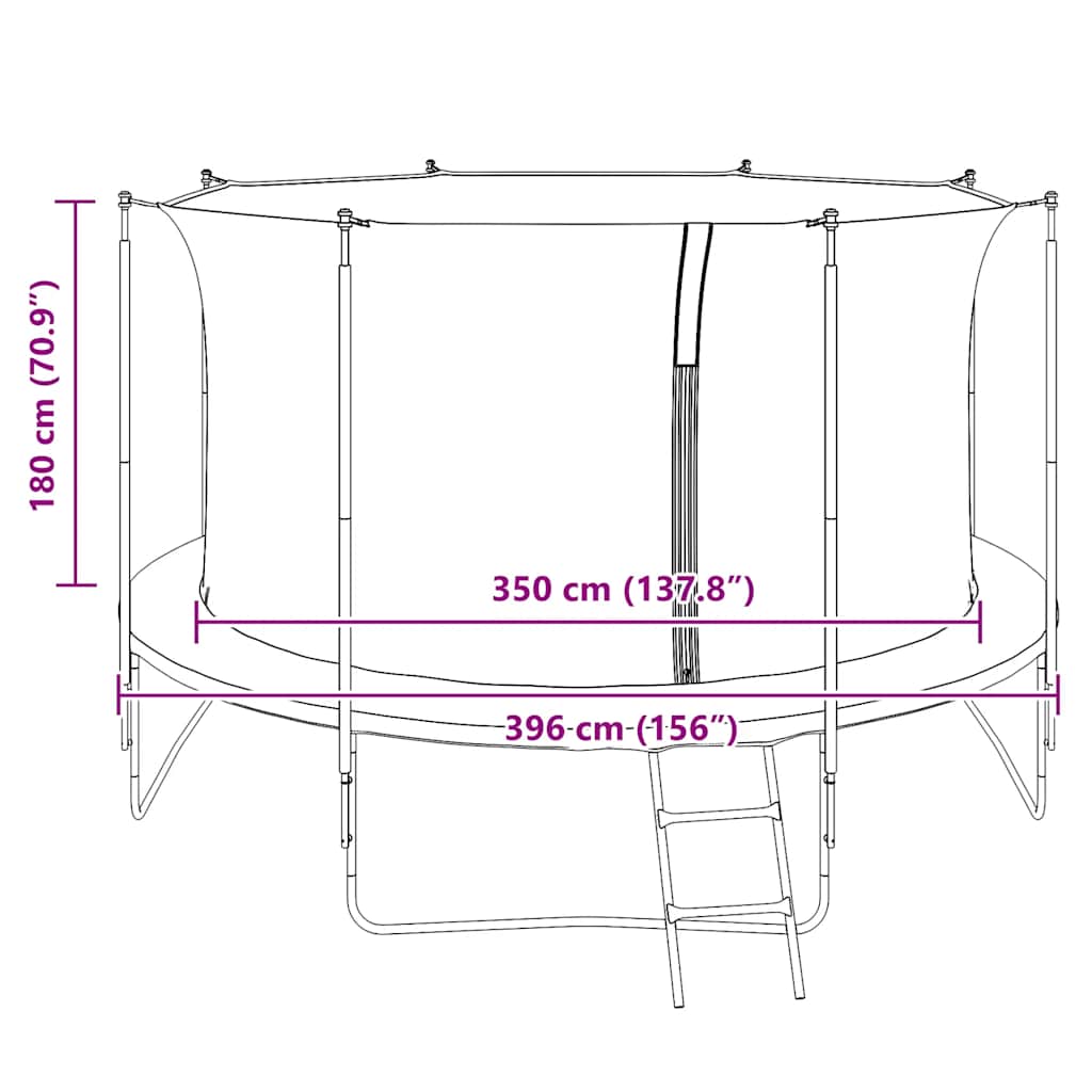 Veiligheidsnet voor 3,96 m ronde trampoline is nu te koop bij PeponiXL, paradijselijk wonen!