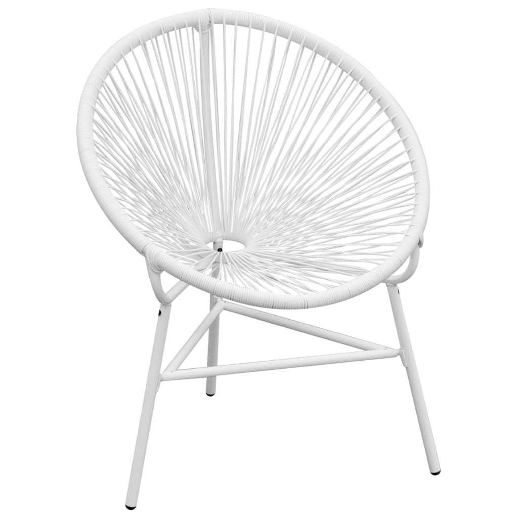 Tuinmaanstoel poly rattan wit is nu te koop bij PeponiXL, paradijselijk wonen!