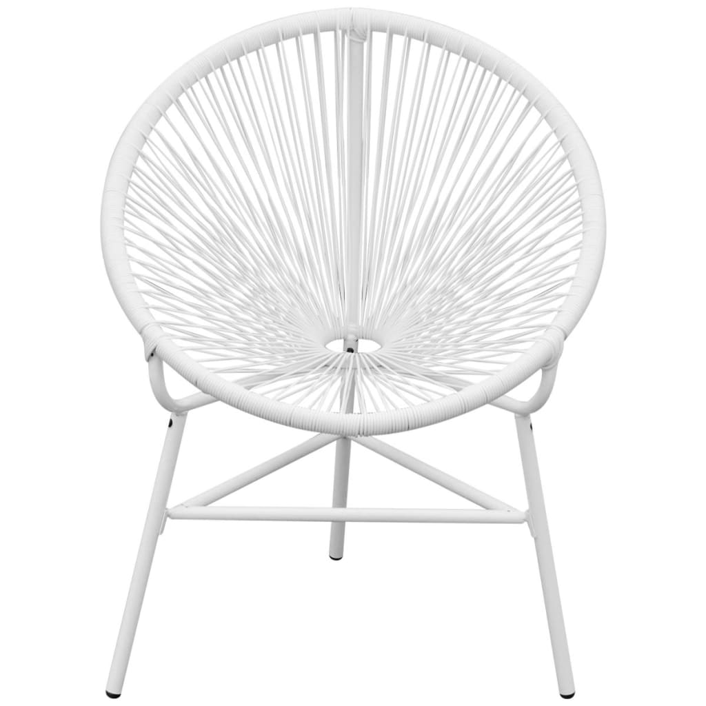 Tuinmaanstoel poly rattan wit is nu te koop bij PeponiXL, paradijselijk wonen!