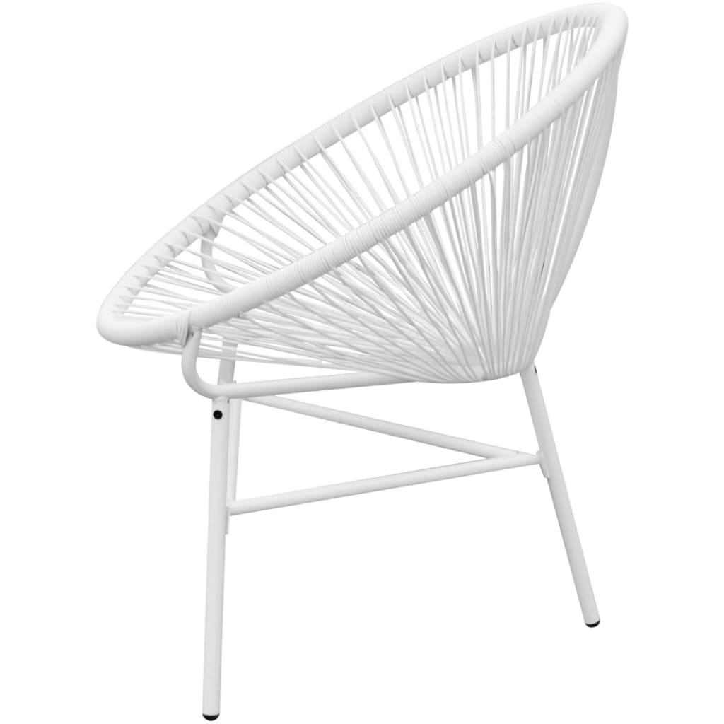 Tuinmaanstoel poly rattan wit is nu te koop bij PeponiXL, paradijselijk wonen!