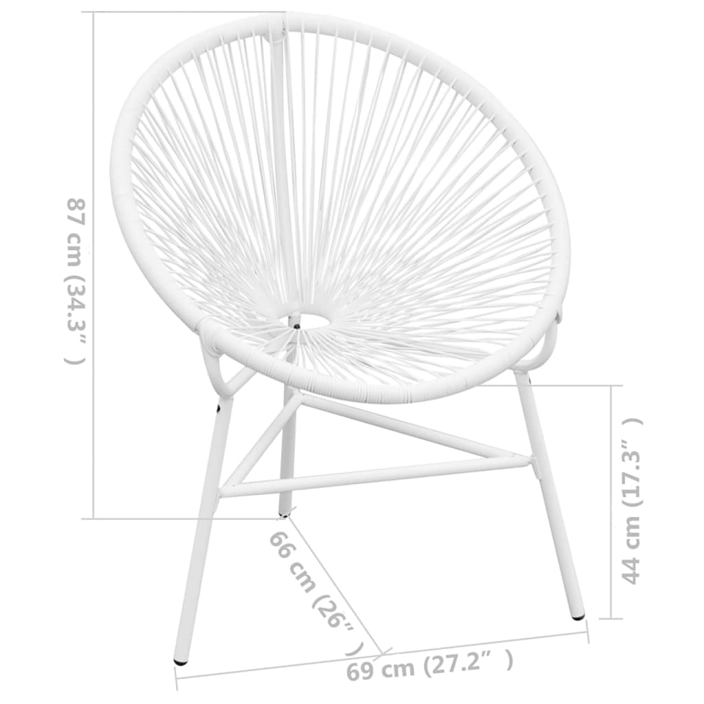 Tuinmaanstoel poly rattan wit is nu te koop bij PeponiXL, paradijselijk wonen!