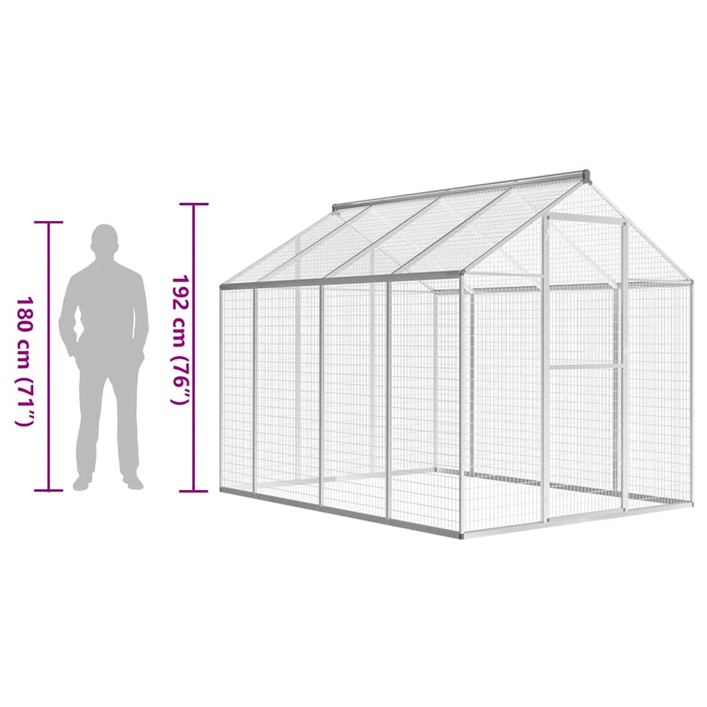 Volière 178x242x192 cm aluminium is nu te koop bij PeponiXL, paradijselijk wonen!