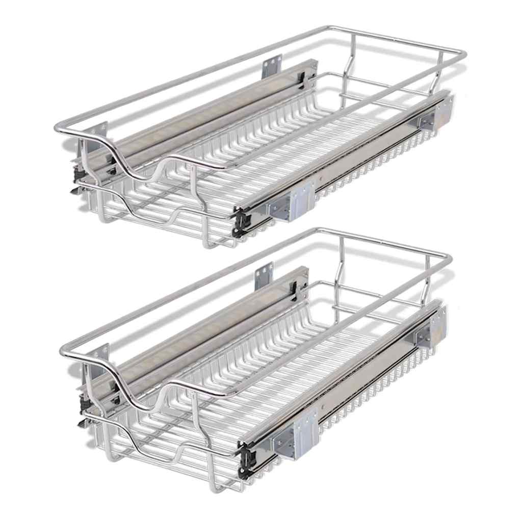 Draadmanden uittrekbaar 2 st 300 mm zilverkleurig is nu te koop bij PeponiXL, paradijselijk wonen!