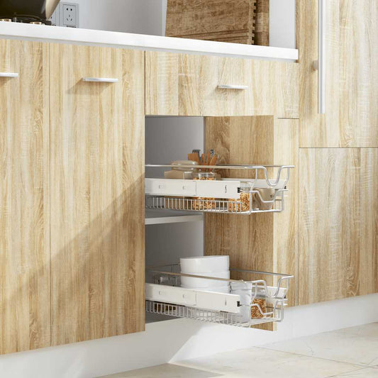 Draadmanden uittrekbaar 2 st 300 mm zilverkleurig is nu te koop bij PeponiXL, paradijselijk wonen!