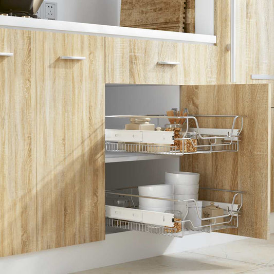 Draadmanden uittrekbaar 2 st 500 mm zilverkleurig is nu te koop bij PeponiXL, paradijselijk wonen!