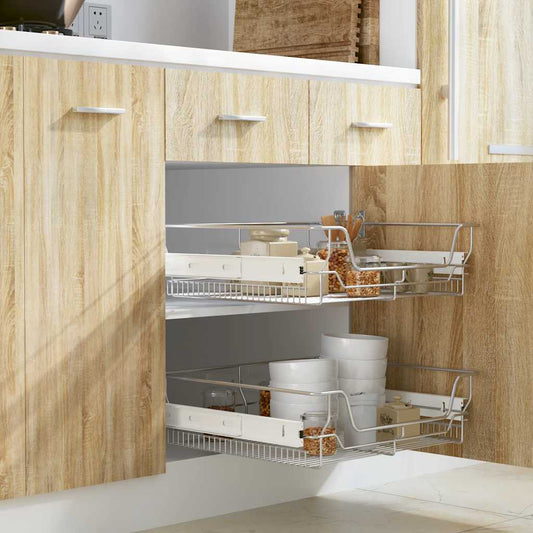 Draadmanden uittrekbaar 2 st 600 mm zilverkleurig is nu te koop bij PeponiXL, paradijselijk wonen!