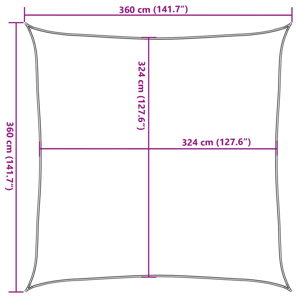 Zonnescherm HDPE vierkant beige 3,6x3,6 m is nu te koop bij PeponiXL, paradijselijk wonen!