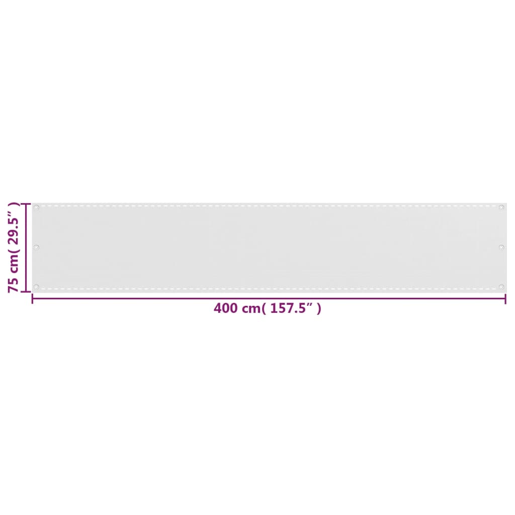 Balkonscherm HDPE 75x400 cm wit is nu te koop bij PeponiXL, paradijselijk wonen!