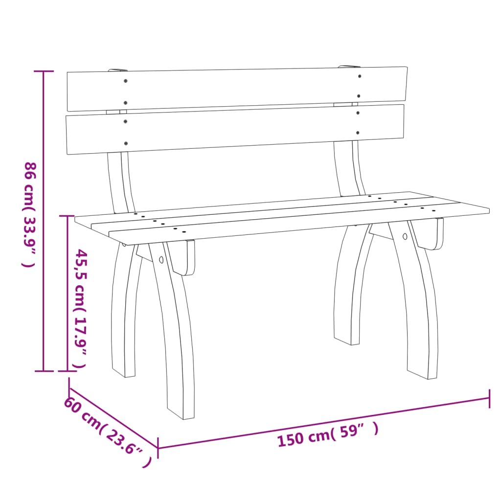 Tuinbank 150 cm geïmpregneerd grenenhout is nu te koop bij PeponiXL, paradijselijk wonen!