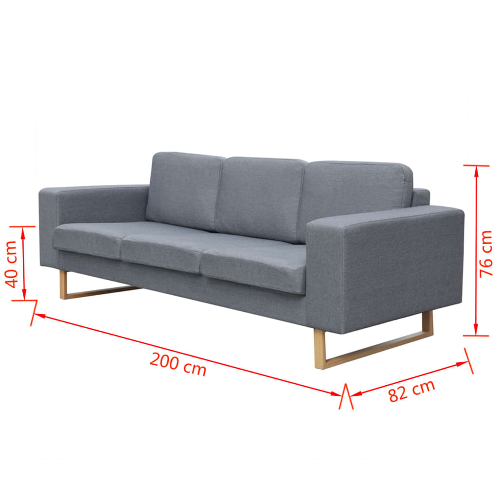 Driezitsbank lichtgrijs textiel is nu te koop bij PeponiXL, paradijselijk wonen!