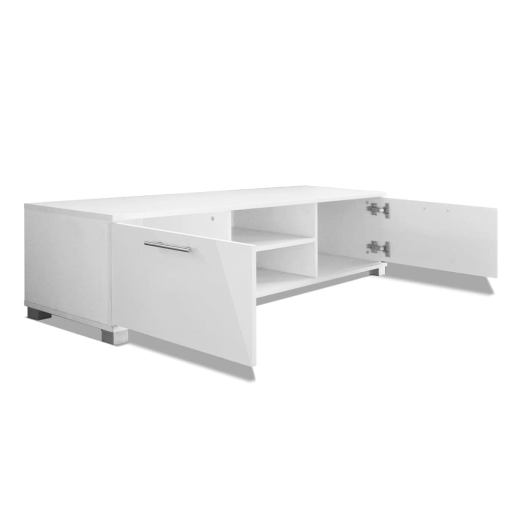 Tv-meubel 120x40,5x35 cm hoogglans wit is nu te koop bij PeponiXL, paradijselijk wonen!