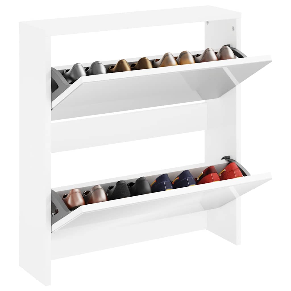 Schoenenkast tweelaags met spiegel 63x17x67 cm wit is nu te koop bij PeponiXL, paradijselijk wonen!