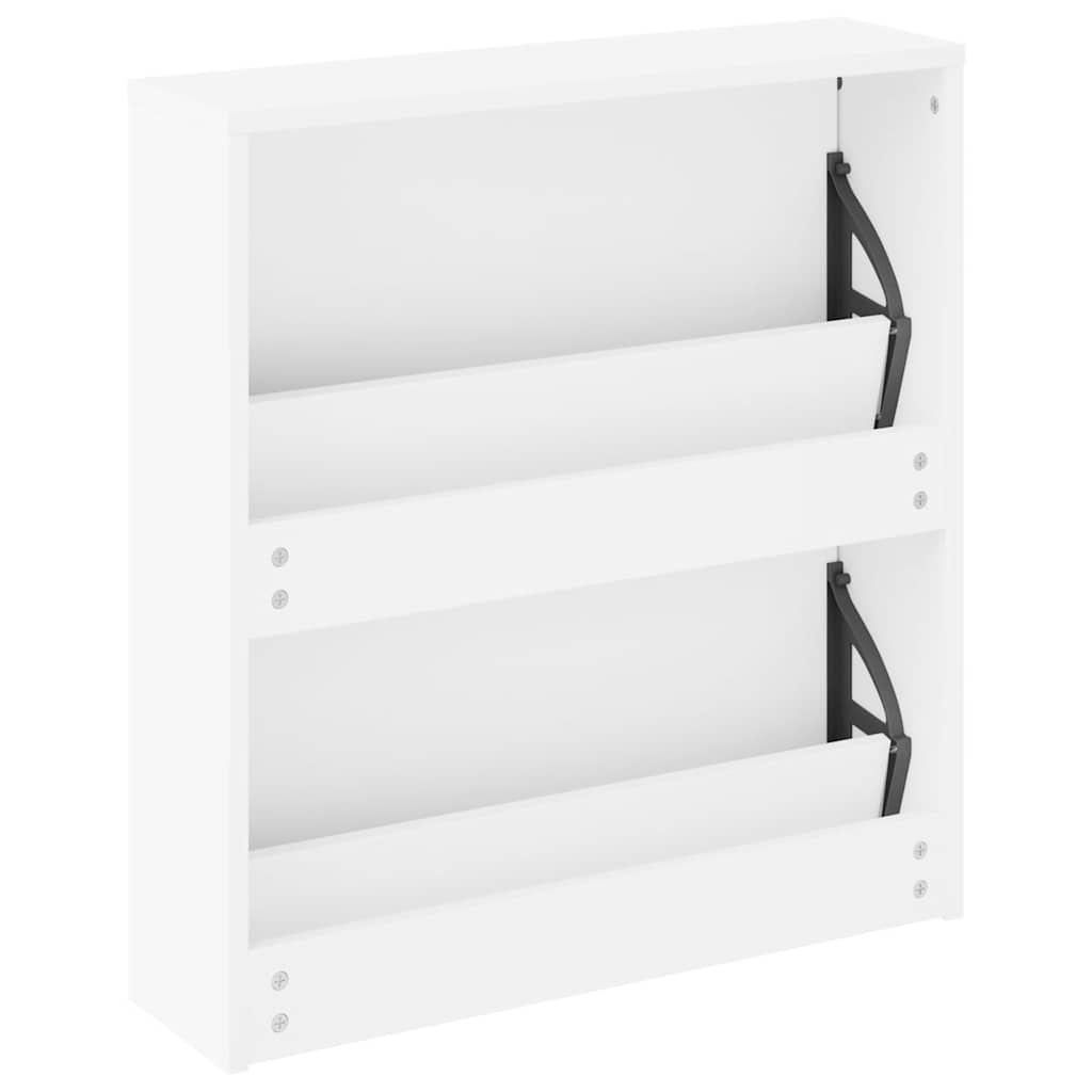 Schoenenkast tweelaags met spiegel 63x17x67 cm wit is nu te koop bij PeponiXL, paradijselijk wonen!