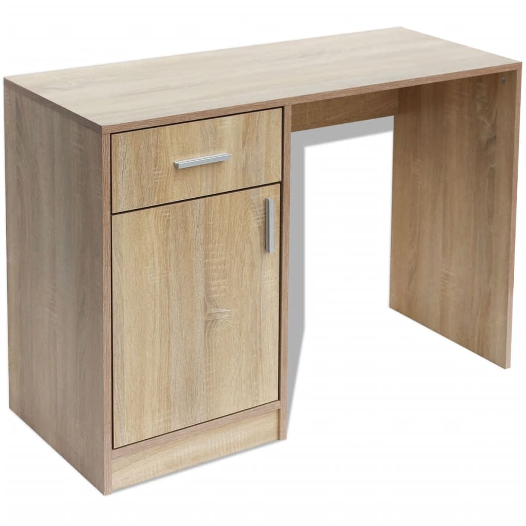 Bureau met lade en kastje 100x40x73 cm eiken is nu te koop bij PeponiXL, paradijselijk wonen!