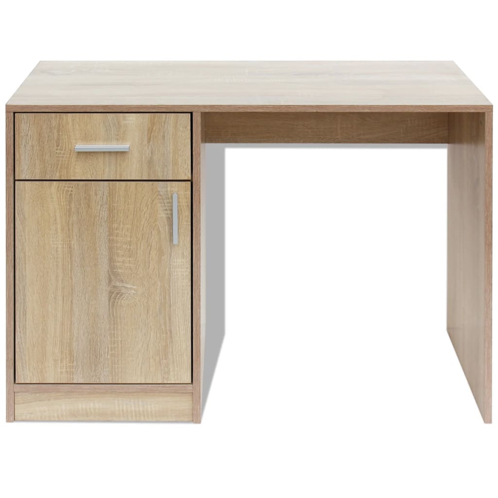 Bureau met lade en kastje 100x40x73 cm eiken is nu te koop bij PeponiXL, paradijselijk wonen!