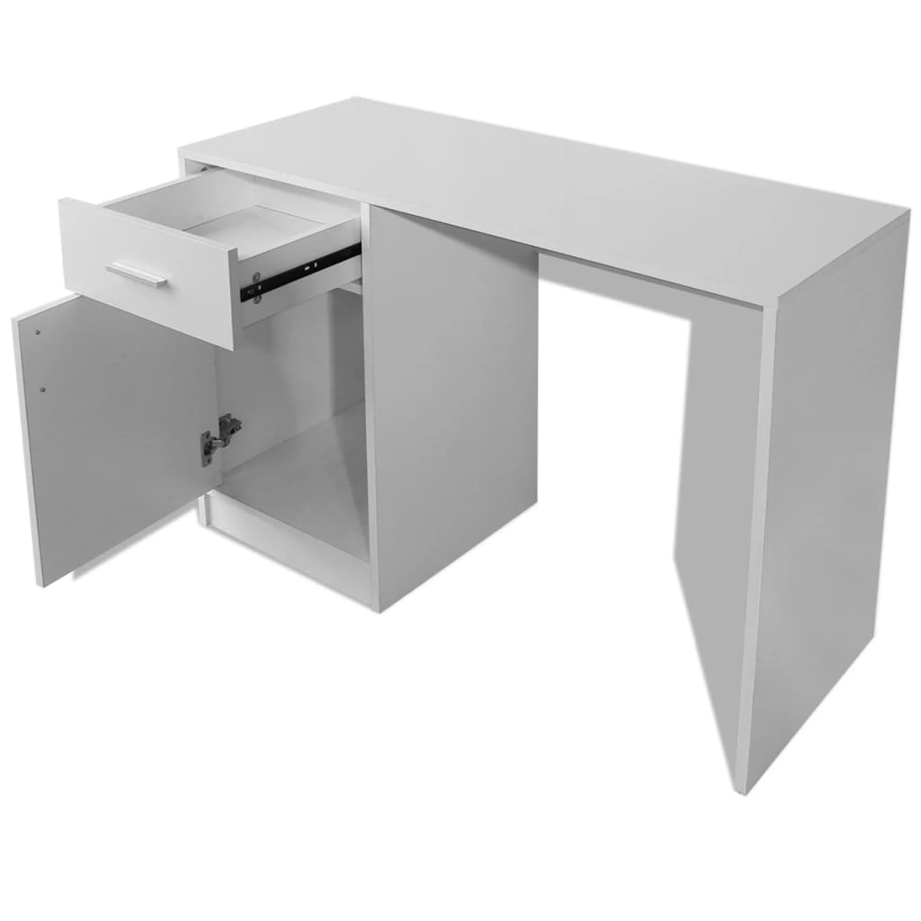 Bureau met lade en kastje 100x40x73 cm wit is nu te koop bij PeponiXL, paradijselijk wonen!