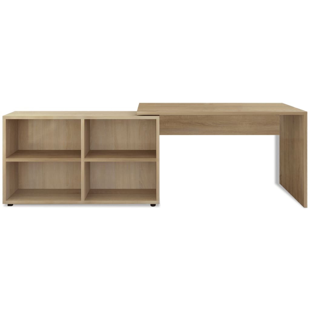 Hoekbureau 4 schappen eiken is nu te koop bij PeponiXL, paradijselijk wonen!