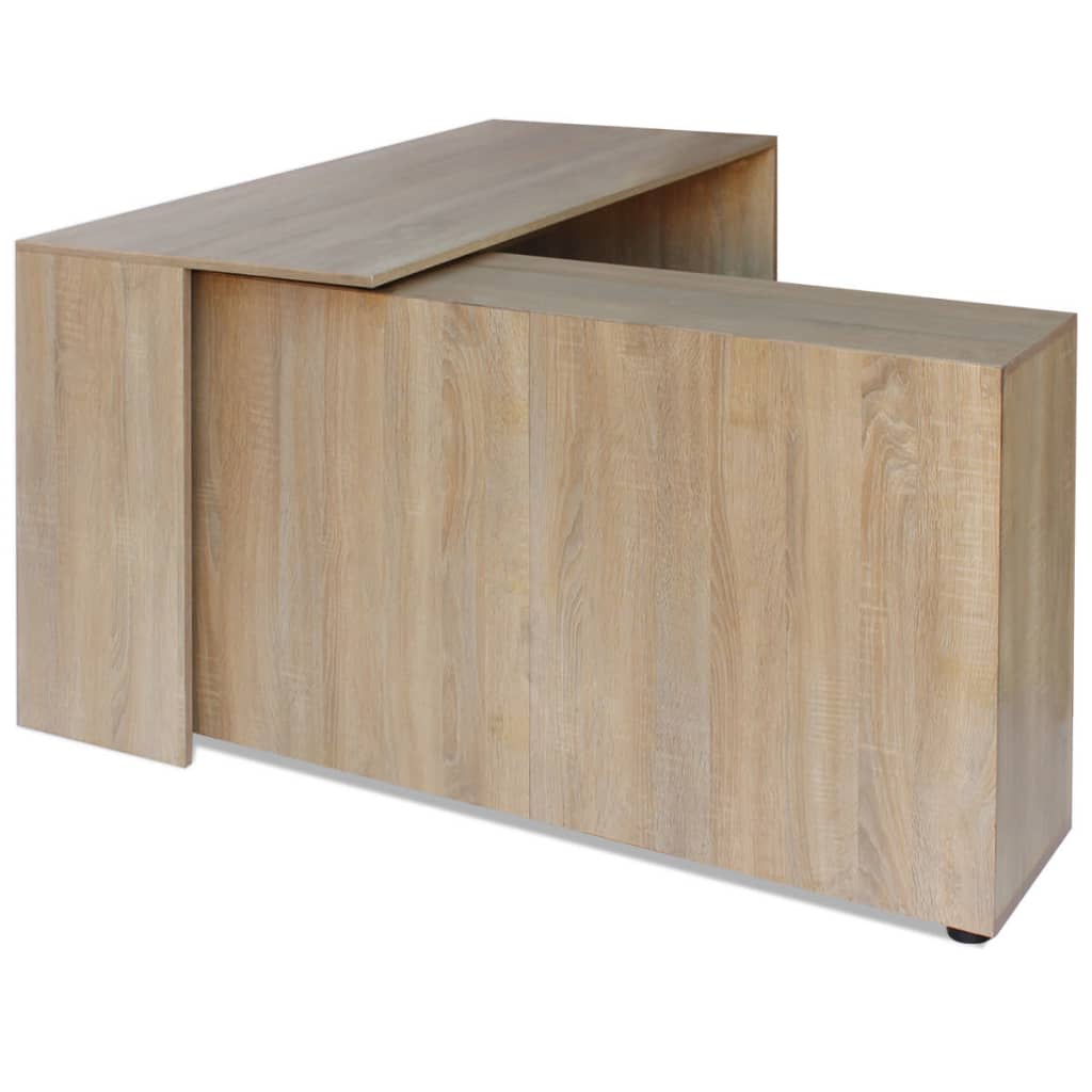Hoekbureau 4 schappen eiken is nu te koop bij PeponiXL, paradijselijk wonen!