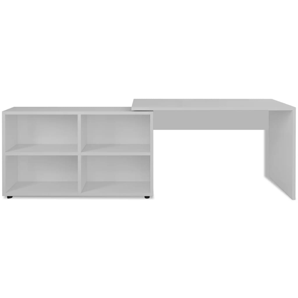 Hoekbureau 4 schappen wit is nu te koop bij PeponiXL, paradijselijk wonen!