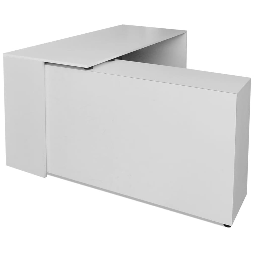Hoekbureau 4 schappen wit is nu te koop bij PeponiXL, paradijselijk wonen!