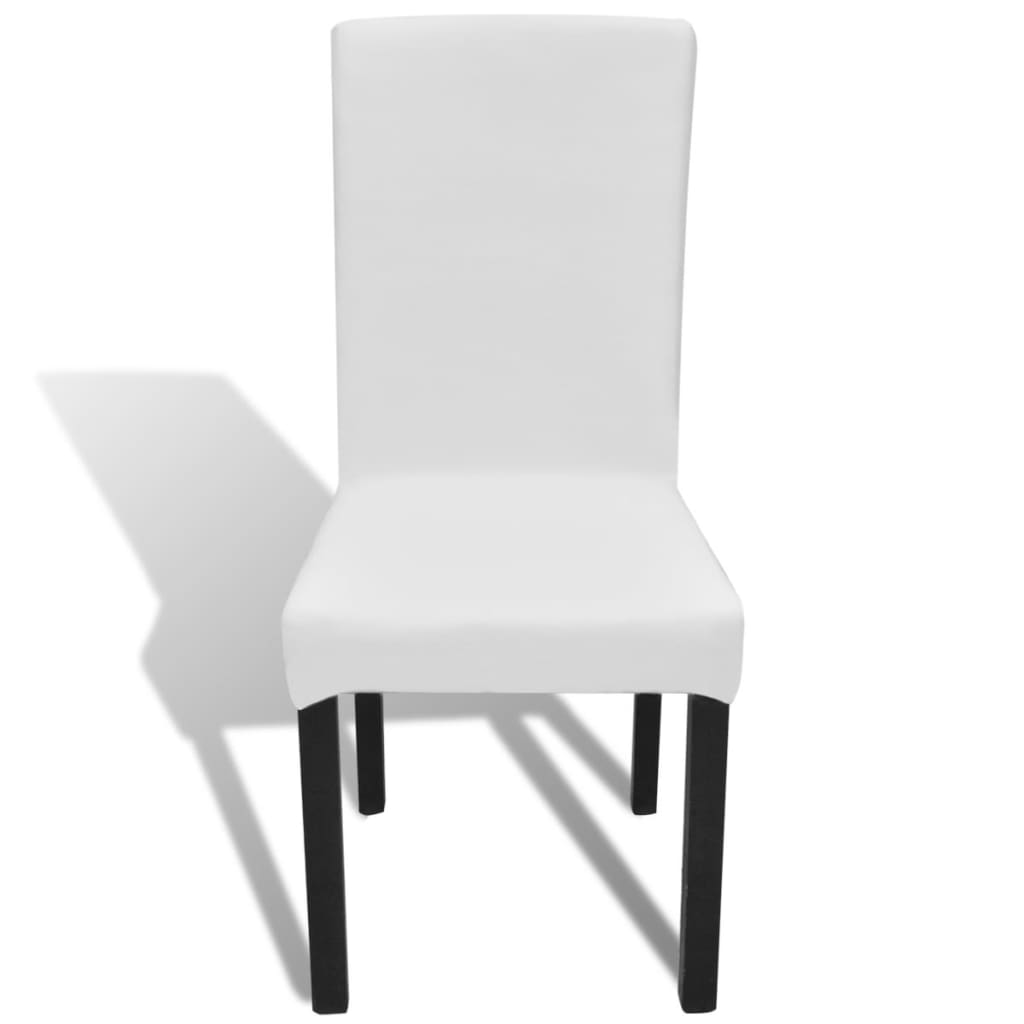 Stoelhoezen 4 st stretch recht wit is nu te koop bij PeponiXL, paradijselijk wonen!