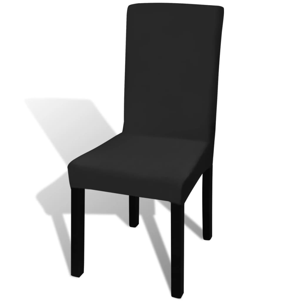Stoelhoezen 4 st stretch recht zwart is nu te koop bij PeponiXL, paradijselijk wonen!