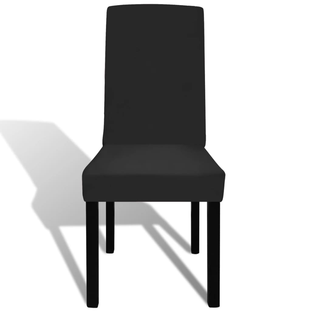 Stoelhoezen 4 st stretch recht zwart is nu te koop bij PeponiXL, paradijselijk wonen!