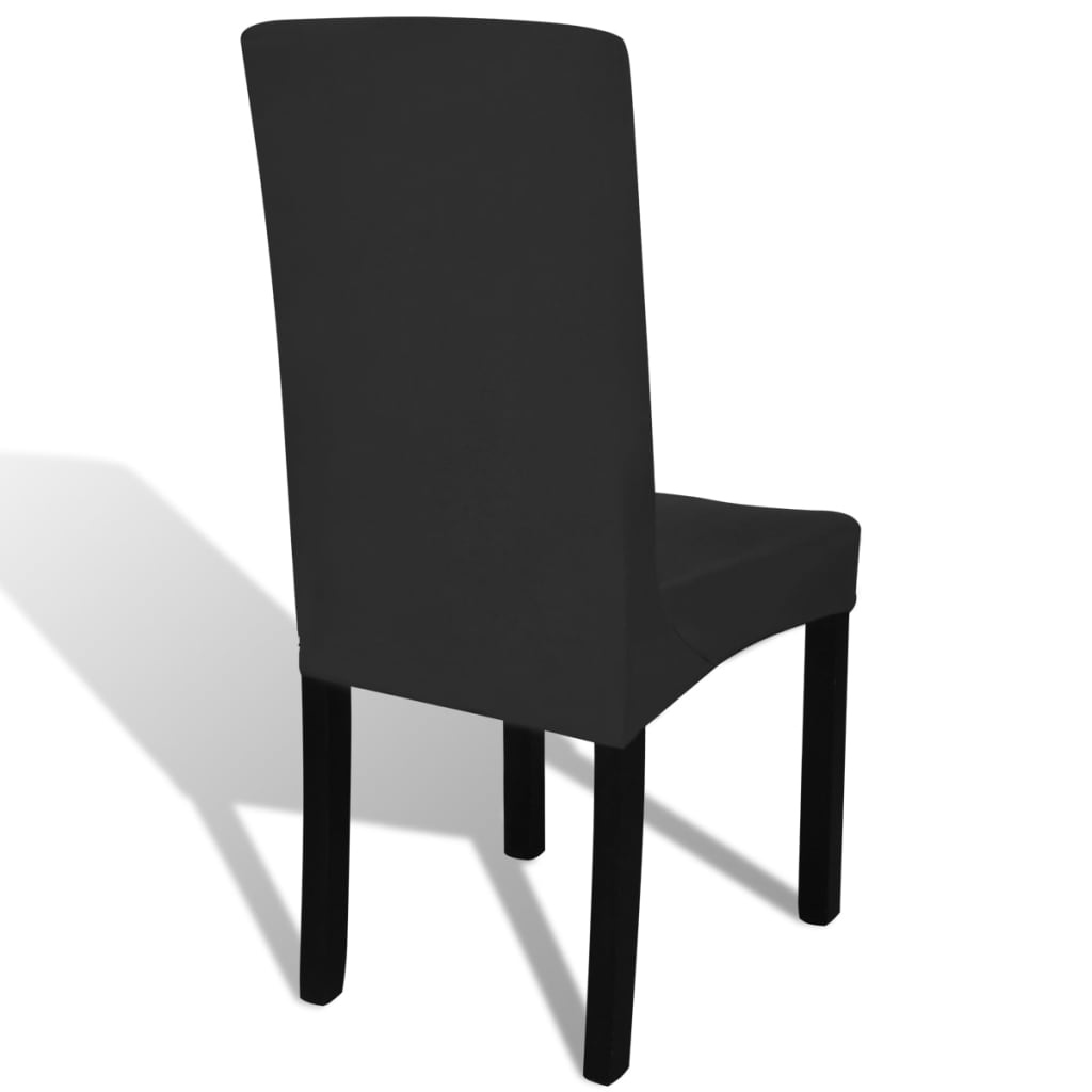 Stoelhoezen 4 st stretch recht zwart is nu te koop bij PeponiXL, paradijselijk wonen!