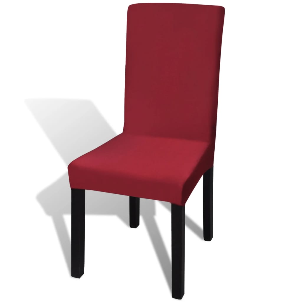 Stoelhoezen 4 st stretch recht bordeaux is nu te koop bij PeponiXL, paradijselijk wonen!