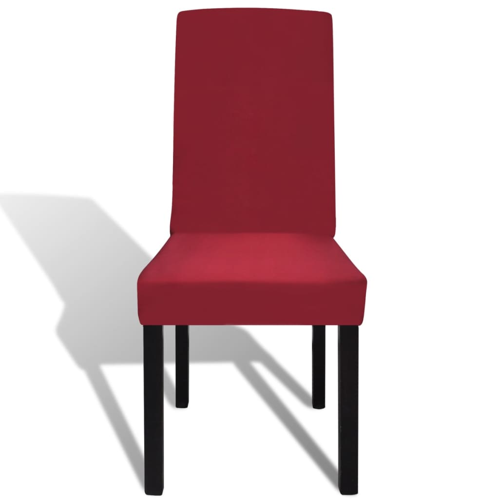 Stoelhoezen 4 st stretch recht bordeaux is nu te koop bij PeponiXL, paradijselijk wonen!