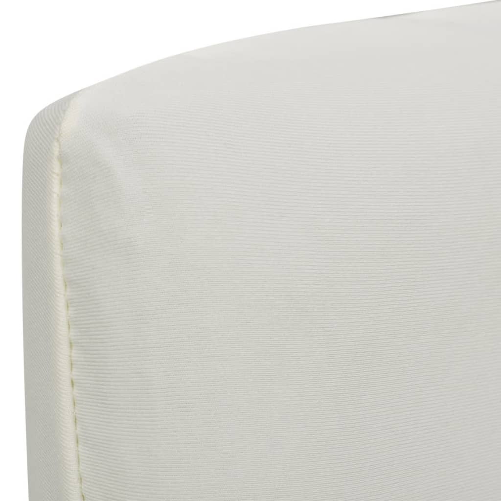 Stoelhoezen 4 st stretch recht crèmekleurig is nu te koop bij PeponiXL, paradijselijk wonen!