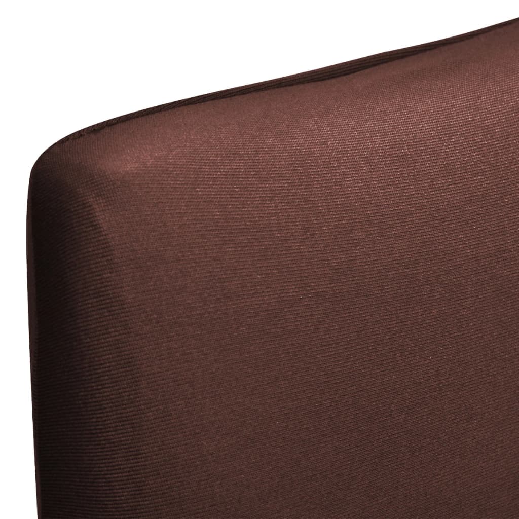 Stoelhoezen 6 st stretch recht bruin is nu te koop bij PeponiXL, paradijselijk wonen!