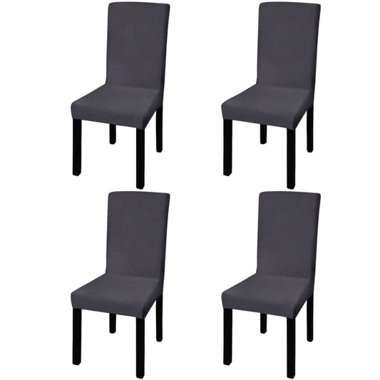 Stoelhoezen 4 st stretch recht antracietkleurig is nu te koop bij PeponiXL, paradijselijk wonen!