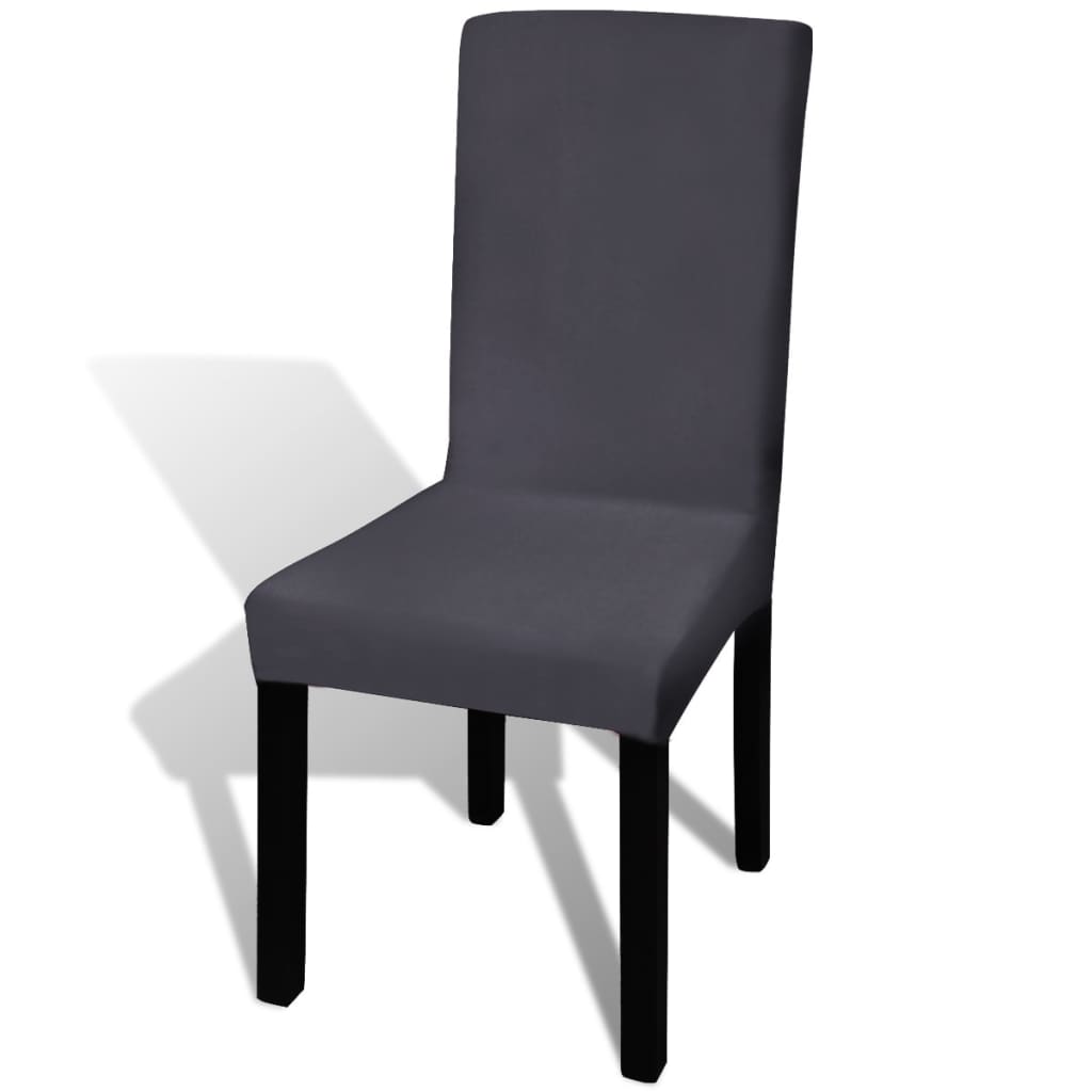 Stoelhoezen 4 st stretch recht antracietkleurig is nu te koop bij PeponiXL, paradijselijk wonen!